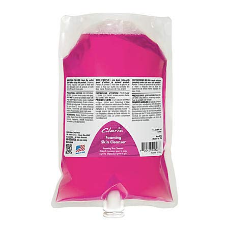 Betco Clario Pink Foaming Skin Cleanser - 1000 mL Bag, 6 per Case
