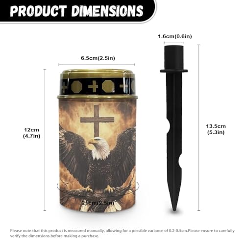 Image of Eagle and Cross Pattern Solar Garden Stake Lights Grave Lamp for Outdoor Cemetery Waterproof Dustproof Flameless Automatic Solar Light