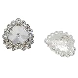 Nähknöpfe mit Perlen, Herzknöpfe mit Strass und Perlen, 6 Stück, 18–25 mm, 18mm, Synthetikfaser, Ohne Edelstein