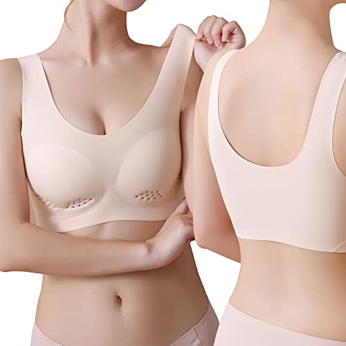Highill Sleep Bras For Women, Comfortable Sports Bras With Pads,Seamless Wireless Full Back Coverage Air Bras For Women #TOP1