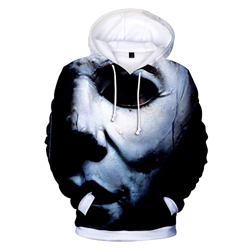 SHANYUR Sudaderas con Capucha para Hombre 3D Impreso Graffiti Bolsillos con cordón Sudaderas de Mangas Largas Michael Myers Halloween Jersey Unisex PeriféRico con Capucha XXS-XXXL