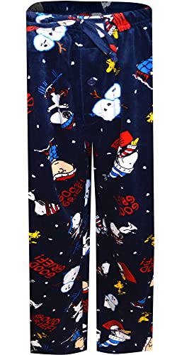 Briefly Stated Mens Peanuts Charlie Brown Winter Fun Silky Fleece Loungepant