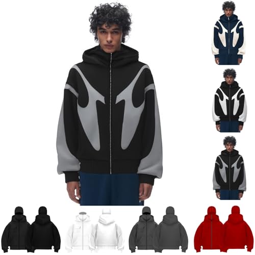 Sudadera balaclava unisex con cremallera 1/4 y capucha ninja Y2K 2