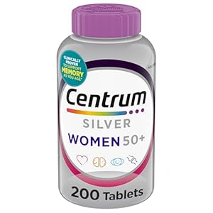 Centrum Silver Women’s Multivitamin for Women 50 Plus, Multivitamin/Multimineral Supplement with Vitamin D3, B Vitamins, Non-GMO Ingredients, Supports Memory and Cognition in Older Adults – 200 Ct