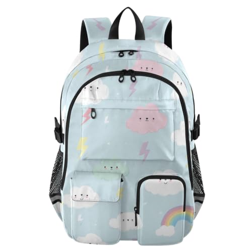 Mochilas de viaje para laptop y uso escolar diario con estampado de arcoíris