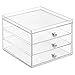 Price comparison product image iDesign 37060EU Clarity 3 Stackable Drawers Narrow Clear