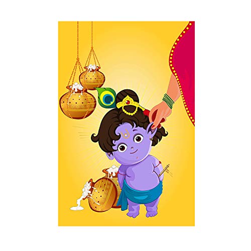 Image of PAPER PLANE DESIGN Paper Baby Krishna Poster for Pregnant Women (12 x 18 Inch, Multicolour)