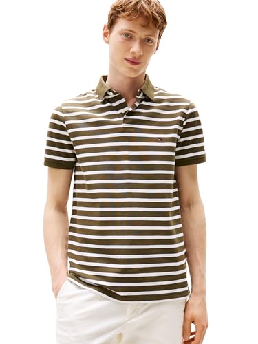 Image of Tommy Hilfiger Men's Short Sleeve Polo Shirts in Regular Fit With Stretch and Organic Pique Cotton