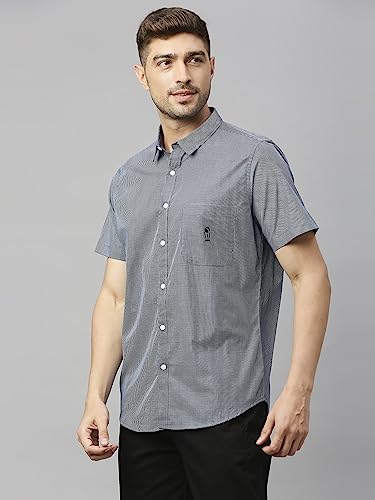 Image of Thomas Scott Mens | Half Sleeve Checkes | Printed | Slim Fit | 100% Cotton | Spread Collar | Shirts