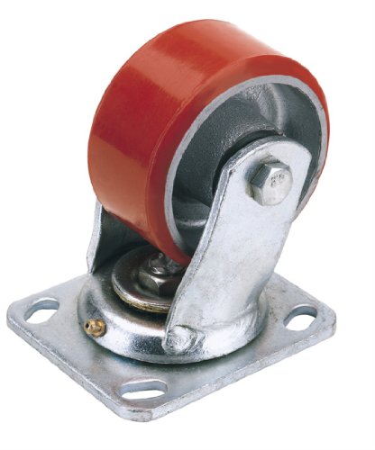 Image of Draper 65523 100 mm-Diameter Polyurethane Castor Swivel Plate Fixing