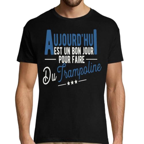 T-shirt homme trampoline original rigolo imprimé en France - cadeau anniversaire humour papa