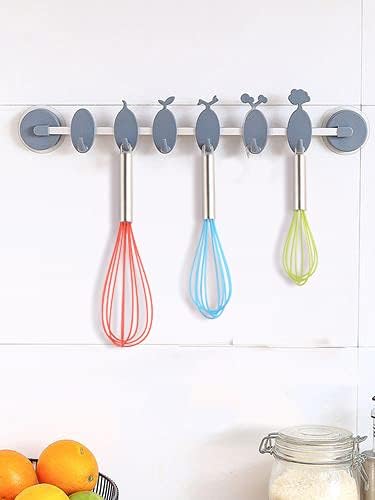 Silicone Whisks for Cooking, 3 Pack Sturdy Colored Balloon Line Whisk Set, Stainless Steel & Silicone Non-Stick Coating Hand Milk and Egg Beater for Blending Whisking Beating Stirring Cooking Baking