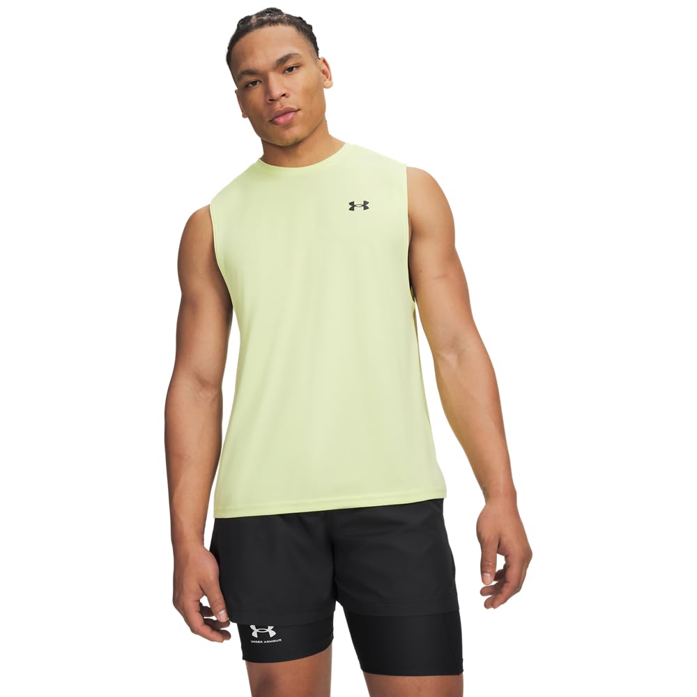 Under Armour Velocity Muscle Tanktop für Herren, (727) Sonic Yellow/Black, XL