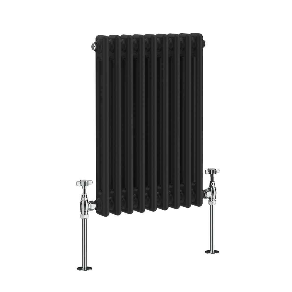 NRG 600x425mm Black Radiator Traditional 2 Column Horizontal Cast Iron Rads