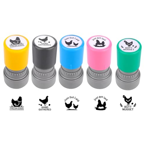 5pcs Fresh Egg Stamps 5 Patterns Plastic Chicken Egg Carton Stamp for Easter Eggs for Home Farm Chicken Coop Farmhouse Supplies
