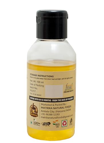 Image of Sarv Matrikaa Wood Pressed Almond Oil - (100ml)|100% Pure & Natural | Cold Pressed | Sweet Aroma | Aflatoxin Free | Edible & Skin Use