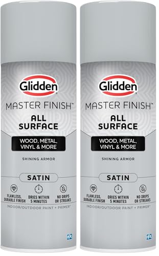 Image of Glidden Master Finish 12 oz. Satin Shining Armor Interior /Exterior All Surface Spray Paint and Primer (Pack of 2)