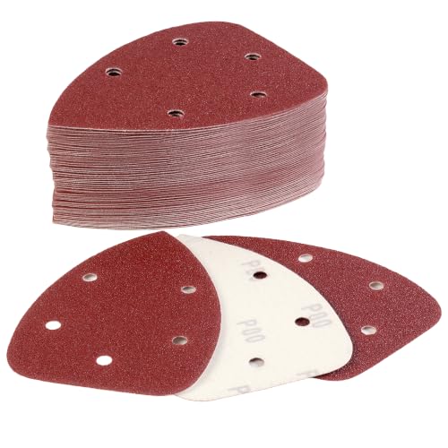 S SATC 50 PCS Mouse Sander Sandpaper Assortment 40 80 120 180 240 320 400 600 800 Grit Sanding Pads 5 Hole Hook and Loop Palm Sander Paper for Detail Mouse Sander
