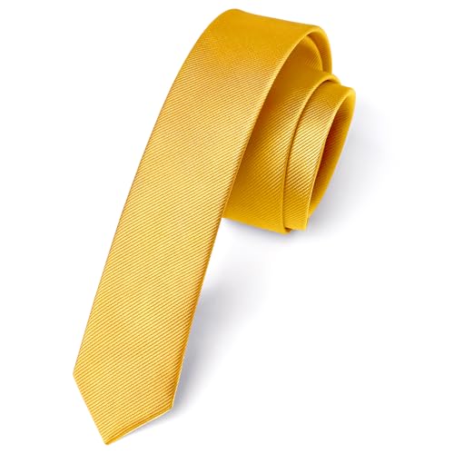 Enlision Gravatas de homem modernas gravata fina de cor lisa originais gravata de casamento festa Business 4 cm, C - amarelo, Talla única