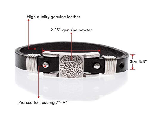 Men's Bracelet Black Leather Hebrew Shema Israel Prayer Bracelet #TOP3