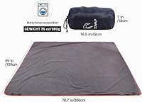 REDCAMP 200x150cm Camping Decke, Thermo Wasserabweisende Groß Stadiondecke, Warm Outdoor Decke für Camping, Flugzeugreisen, Backpacking, Segeln, Reise, Terrasse und Heimnutzung – Ansicht 5