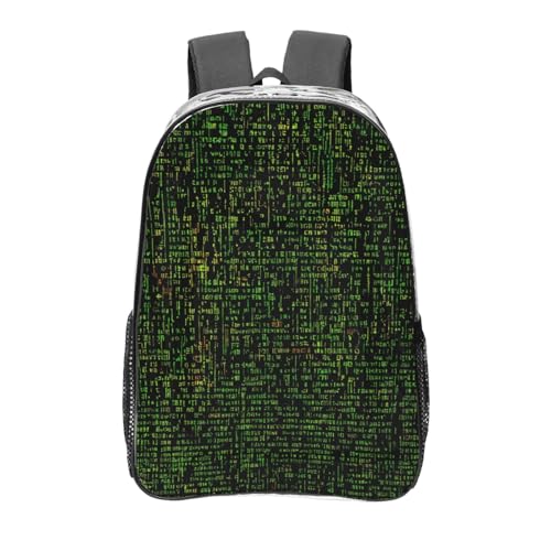 Math Formula Print Work Travel Stadium Events Transparent Backpack PVC Clear Bag Large Side Pockets