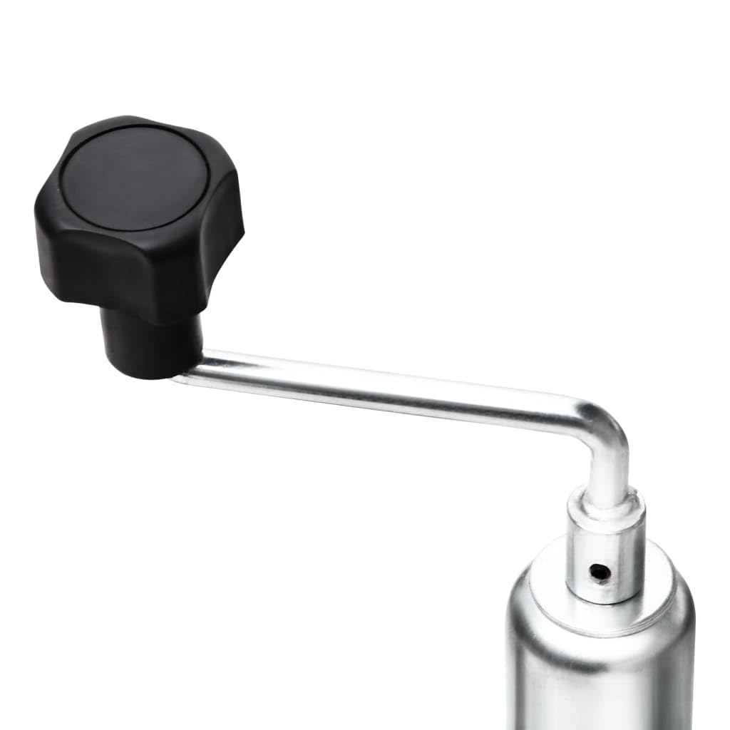 Verstellbares Stützrad 48 mm Vollgummi aus verzinktem Stahl für Anhänger, Höhe 59-83 cm, inklusive Montageanleitung