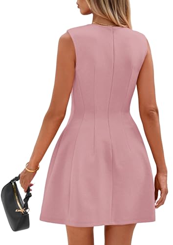 Image of PRETTYGARDEN Summer Dresses for Women 2026 Elegant Classy Spring A Line Business Casual Work Graduation Cocktail Short Dress