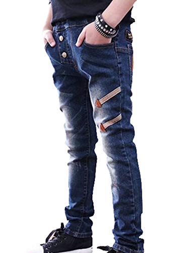 MYtodo Kids Boys'Casual Jeans Trousers Slim Elastic Waist Denim Pants Soft Jeans3