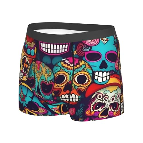 Sugar Skulls Print Mens Underwear Stretch Breathable Boxer Briefs Fun Boxers Briefs For Men(S-Xxl)2