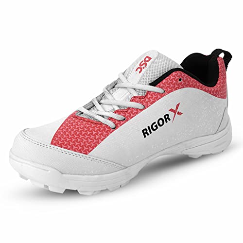 DSC Rigor X Cricket Shoes for Mens, Size UK - 4, Color - White/Red (B0C6MTV27T) Amazon Price History, Amazon Price Tracker