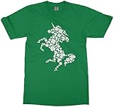 Threadrock Girls Unicorn Made of Clovers St. Patrick's Day Youth T-Shirt M Kelly Green