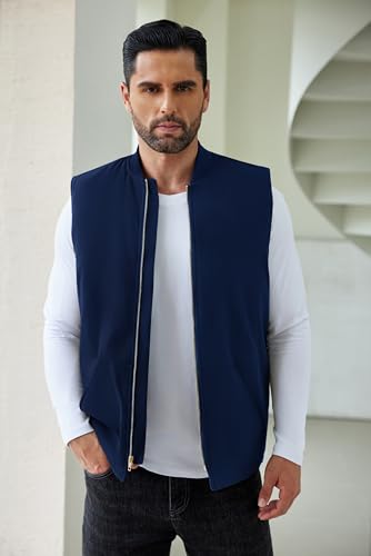 COOFANDY Men's Puffer Vest Loose Fit Quilted Vest Winter Outdoor Zipper Padded Vests Warm Puffy Sleeveless Jacket2