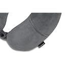 Brookstone Microbead Travel Head and Neck Pillow Lightweight and Plush with Phone or Headphone Pocket, Dark Grey - Image 5