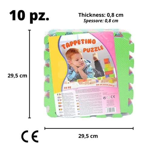 Tappeto Puzzle Certificato CE Gomma Antiscivolo Pieghevole Numeri Neonato Bambino Componibile Bimbi Gattonare Morbido Tappetino Pavimento Isolante Impermeabile Multicolore Soffice Schiuma Eva Testato