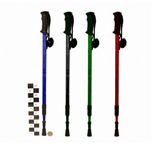 Anti-Shock Walking Stick Trekking Pole Walking Aid Telescopic Adjustable Stick (Red)