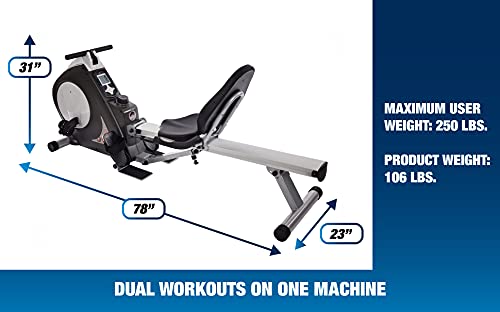 Stamina Conversion Ii Recumbent Exercise Bike And Rower - Cardio Machine With Smart Workout App - Exercise Bike For Home Workout - Up To 250 Lbs Weight Capacity #TOP2