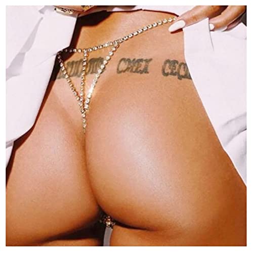 Calcinha fio dental sexy com strass, calcinha de cristal, fio dental para verão, praia, barriga, cin