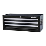 Workington Industrial 3 Drawers Portable Metal Intermediate Box, 26' Middle Tool Chest Cabinet with Ball Bearing Drawer Slides, Steel Tool Storage Box Organizer 4009 Black