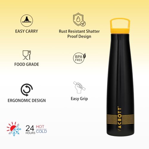 Image of Clay Craft Vacbott Sleeko Lines Double Walled|18 Hours Hot and 24 Hours Bottle Vacuum Insulated Flask Bottle|650ml, 2 Piece, BPA-Free|Leak Proof|BIS Certified|1Year Limited Warranty