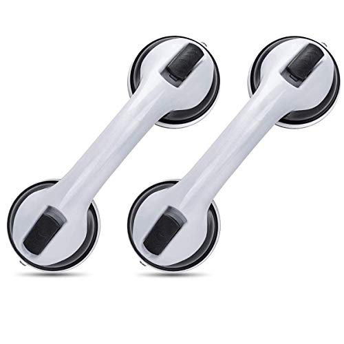 12" Suction Grab Bar - Balance Assist for Shower or Bath (Set of 2)