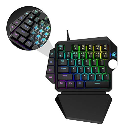 Mobestech Teclado para uma mão RGB Backlight Mecânico Meio teclado programável para jogos