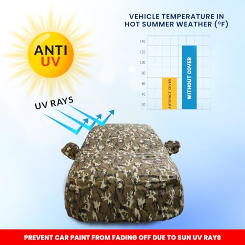 Image of Innova Waterproof Car Cover with Mirror Pockets, Camouflage Design, Non Woven Fabric,Triple Stitched, Compatible with Toyota Innova Car Cover (2000 to 2016), Car Accessories