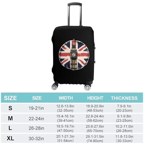 London Big Ben Union Jack Vintage UK Flag Luggage Cover Protector Printed Washable Anti-Scratch Travel Suitcase Covers L2