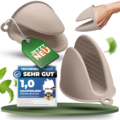 KNUSPERLIEBE® Ofenhandschuhe aus Silikon | BPA-FREI | hitzebeständig bis 240°C & spülmaschinenfest | Topfhandschuhe zum Kochen,Topflappen, Backen & Grillen | Kochhandschuhe Backhandschuhe KNUSPERLIEBE® Ofenhandschuhe aus Silikon | BPA-FREI | hitzebeständig bis 240°C & spülmaschinenfest | Topfhandschuhe zum Kochen,Topflappen, Backen & Grillen | Kochhandschuhe Backhandschuhe