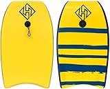Hubboards Bodyboard Hubb Lite Kick Board 21 Inch Polystyrene (EPS) - Yellow Deck/Blue Rails/Yellow Bottom -