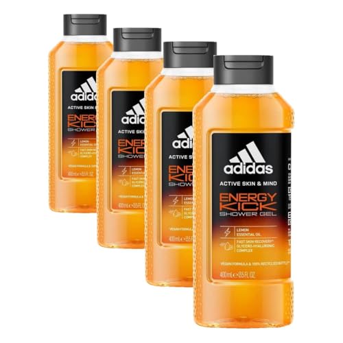 Adidas Active Skin & Mind gel douche homme 400ml hydratation et coup de fouet lot de 4
