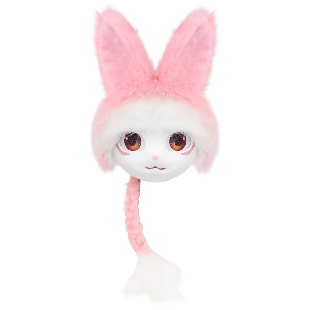 Cute Plush Animal Therian Fursuit Head Mask, Cosplay Headgear Prop for Halloween Masquerade Theme Party Dressing