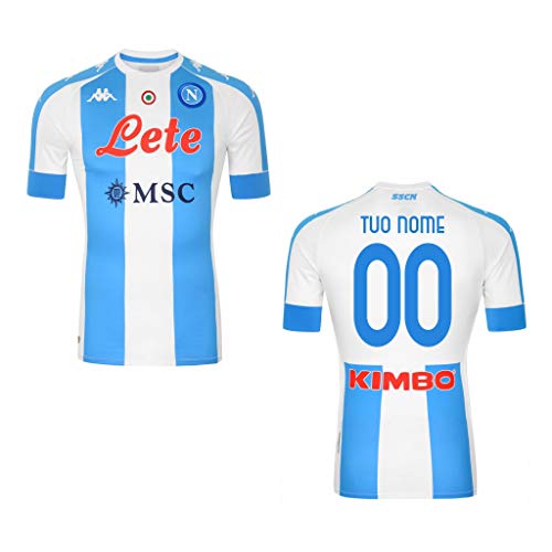 MAESTRI DEL CALCIO Maglia Gara Third Bianca S.S.C. Napoli 2019/2020 Personalizzata Personalizzabile (S)