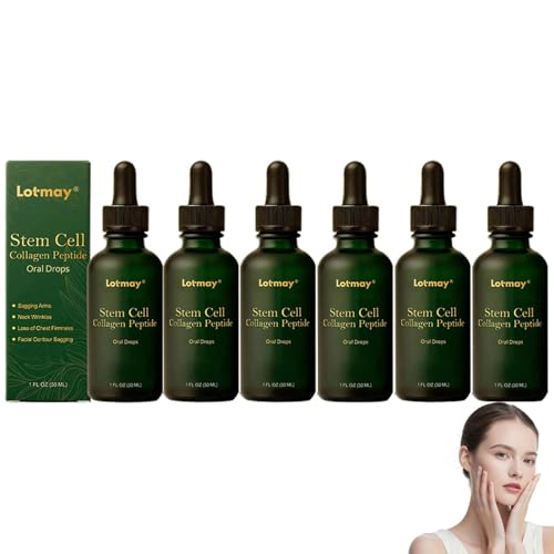 Lotmay Stammzellen-Kollagen-Peptid-Tropfen, Flüssiges Multi-Kollagen-Peptid-Nahrungsergänzungsmittel, Hydrolysiertes flüssiges für straffe Haut, Haare und Nägel (6)
